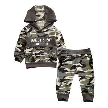 

3M-3T Toddler Camouflage Kids Baby Boys Winter Autumn Clothes Set Long Sleeve Hooded Sweatshirt+Long Pants Outfit