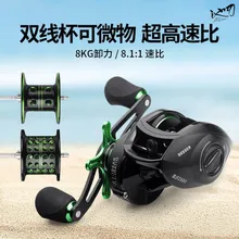 2 катушки высокого передаточного отношения 8,1: 1 13 подшипники приманки Рыболовная катушка Капли Воды Катушка морской и пресной воды двойного назначения