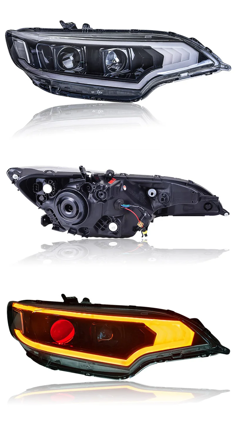 Car Styling LED Headlight Assembly For Honda Fit Jazz GK5 Sport- Turn Signal Lamp LED DRL Devil Eyes Light Head Lamp
