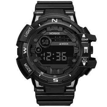 Reloj deportivo de marca para hombre, cronógrafo de cuarzo electrónico, analógico, Digital, LED, pantalla Dual, resistente al agua, militar, para natación, alarma
