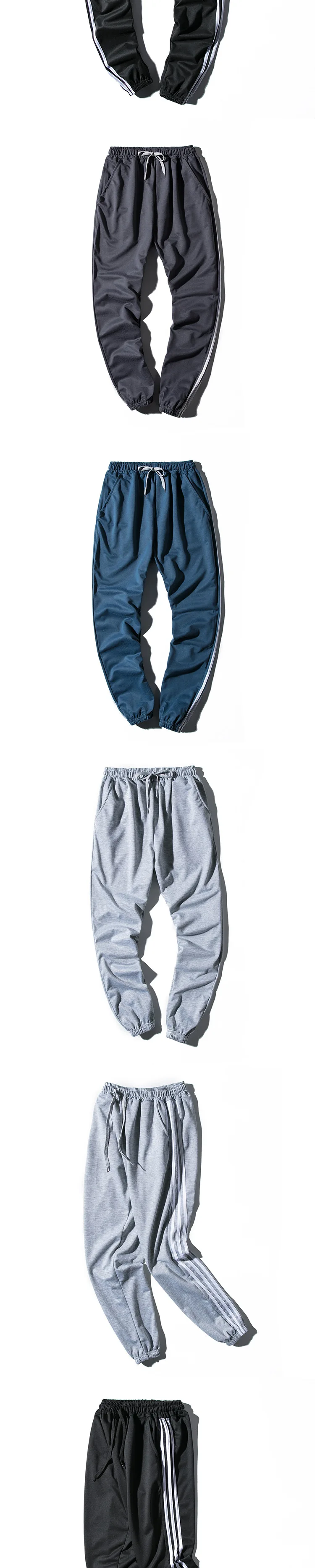 MEN'S Wear Three Bars Beam Leg Casual Pants Large Size Men's Sports Harem Pants Students Closing Foot Slim Fit