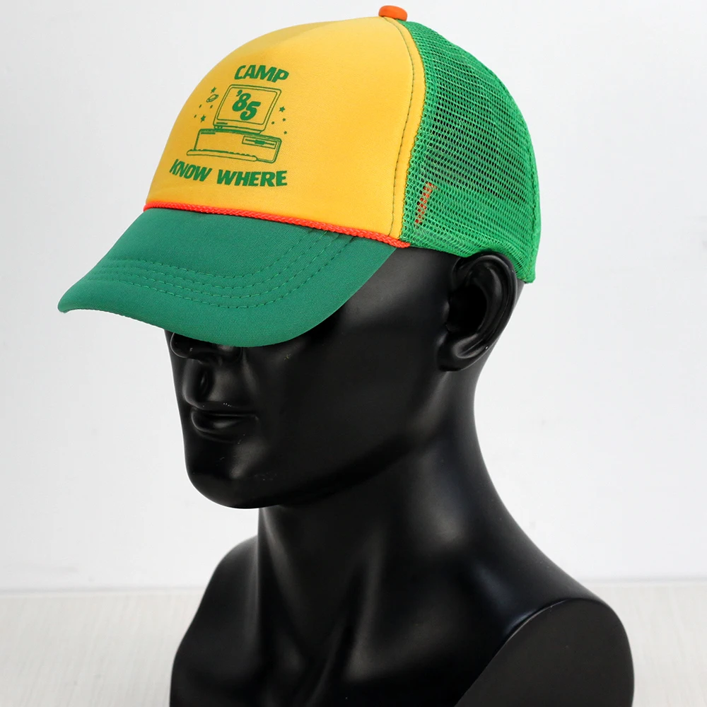 Wholesale Stranger Things 3 Dustin Hat Camp Know Where New Retro Mesh Trucker Cap stranger things costume Prop Newest (3)