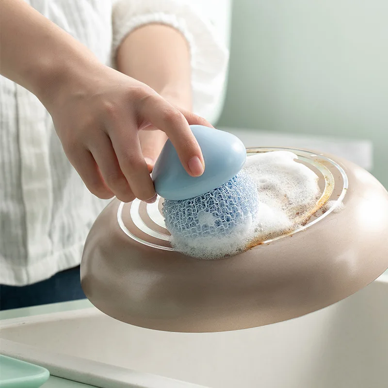 

Simple household kitchen nylon ball to remove oil stains does not hurt the hand wash pot brush pot cleaning ball cleaning brush