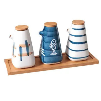 

Japanese-style Creative Kitchen Supplies Sauce Bottle Oil and Vinegar Bottle Ceramic Seasoning Bottle Sauce Pot Oil Pot Vinegar
