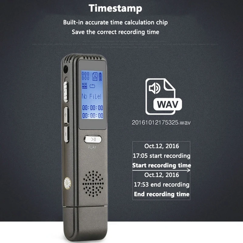 8 ГБ диктофон Usb цифровой Аудио запись голоса Ручка с Wav mp3-плеер