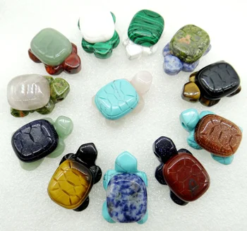 

Natural stone Quartz crystal Unakite Howlite Hand carved tortoise pendant for diy Jewelry making necklace Accessories 1pcs