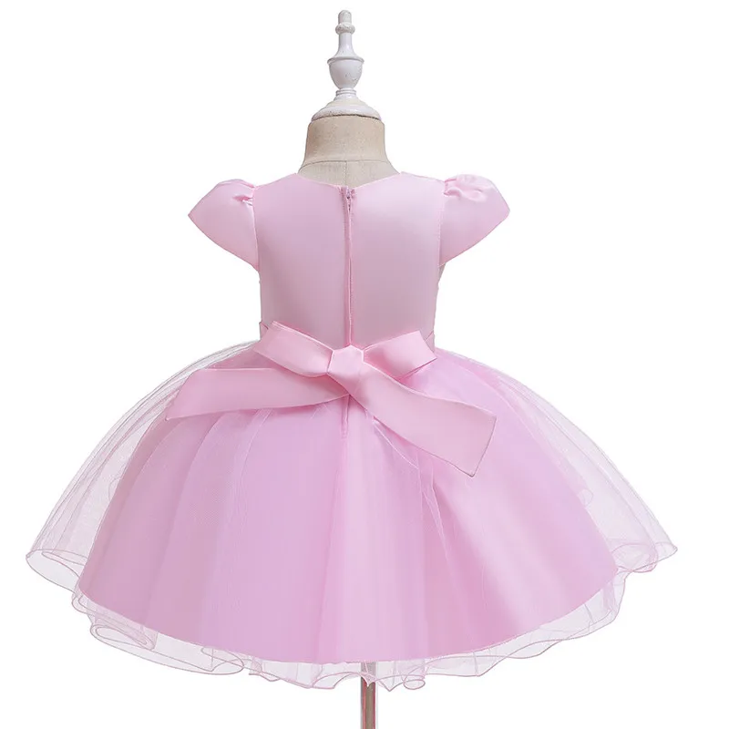 Детское кружевное платье-пачка для дня рождения, праздничное платье принцессы для девочек, детское элегантное платье с цветочной вышивкой для девочек, одежда для малышей