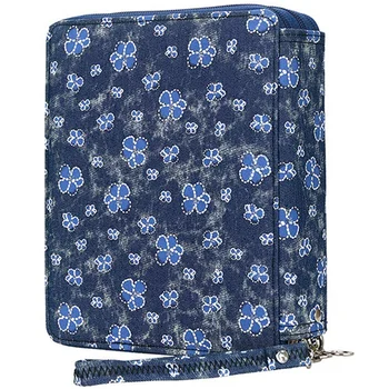 

120 Slots Colored Pencil Case Oxford Fabric Pen Case with Compartments Pencil Holder for Watercolor Pencils(Denim Floret)