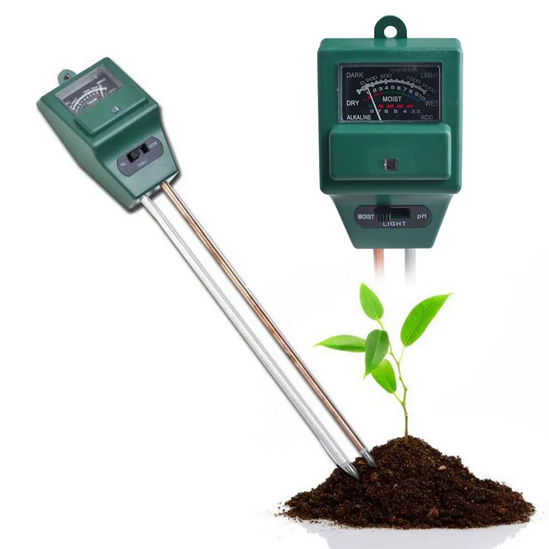 

3 in 1 Soil Tester Moisture pH Light Meter for Garden Farm Lawn
