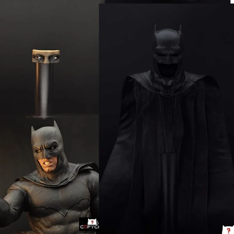 

Copycat 1:6 Scale Batman Cloak + Wearable Helmet * Eyes Model for 12 Inches DIY Male Body Figure Accessories