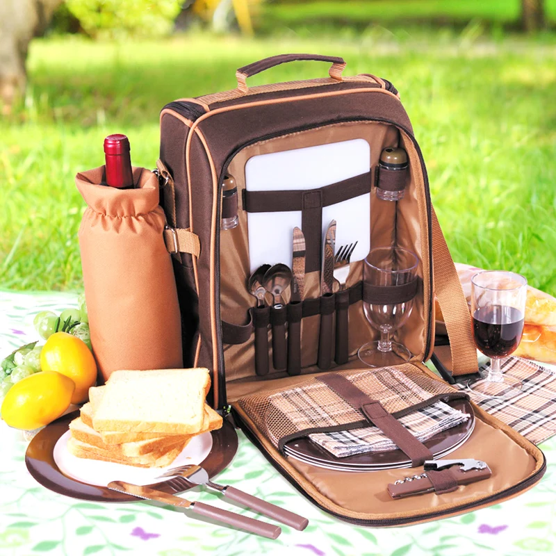 Портативная сумка для пикника и кемпинга с столовыми приборами пакет для холодильника cubiertos набор для пикника на 2 путешествия рюкзак охладитель льда сумки на открытом воздухе