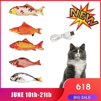 

Cat Toy Interactive Electronic Pet 3D Simulation Fish Shape Catnip Toys Playing Supplies Dropshiping