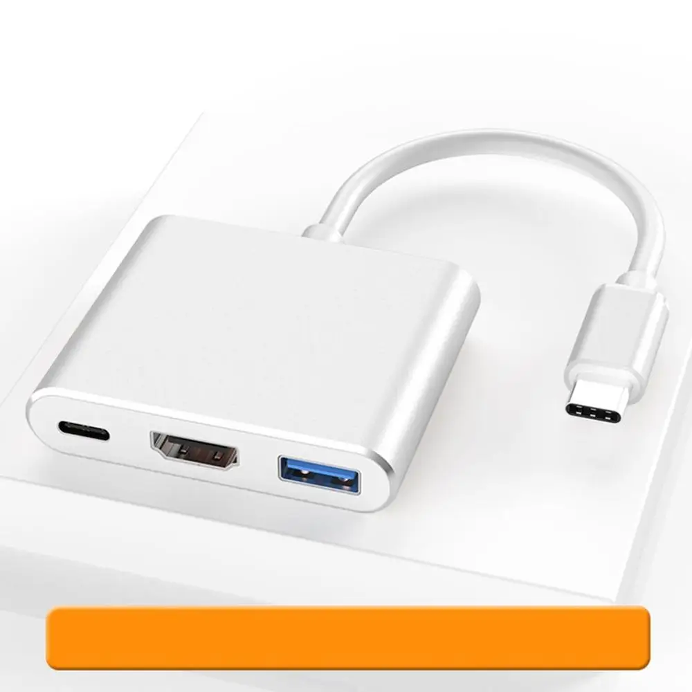 Тип-c поворот HDMI три в одном тип-c Поворот usb тип-c к HDMI конвертер USB 3,0 концентратор Кабель-адаптер для Apple Macbook