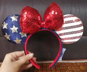 

Americana Stars Strip American Flag Minnie Mouse Ears Headband