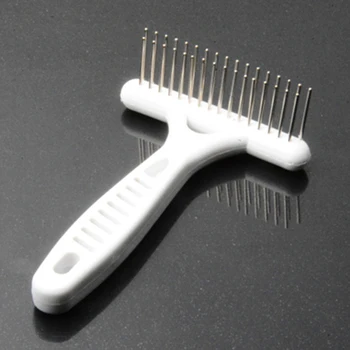 

Grooming Tool Portable Cat Brush Double Row Teeth Massage Pet Supplies Fur Shedding Home Dog Rake Comb Styling Ergonomic White