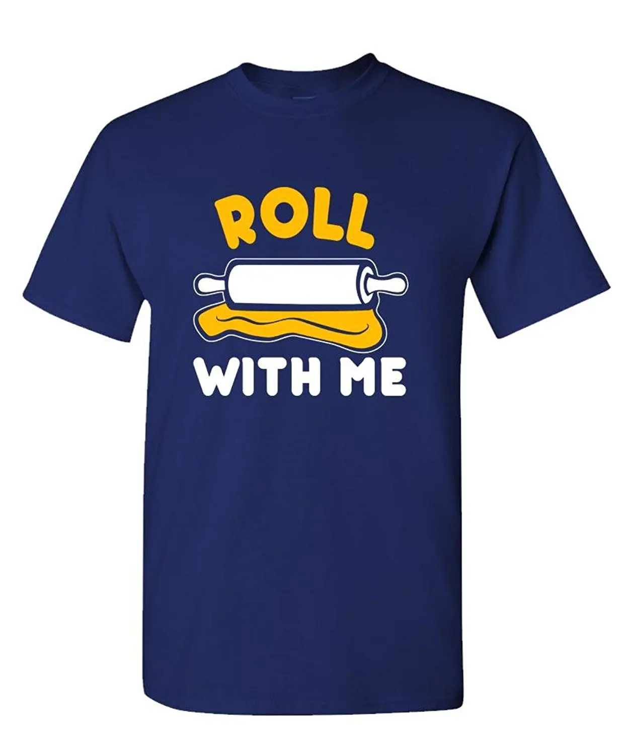 Crazy T Shirts Short Men Roll With Me baker pastry chef bread O-Neck Office Tee | Мужская одежда