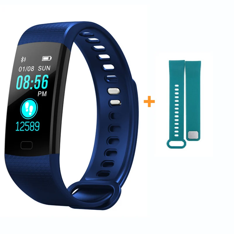 add Sky blue strap Imosi Y5 смарт-браслет Hartslag Bloeddrukmeter Hoge Helderheid Kleurrijke Smart Armband Polsband Kennisgeving - Цвет: add Sky blue strap