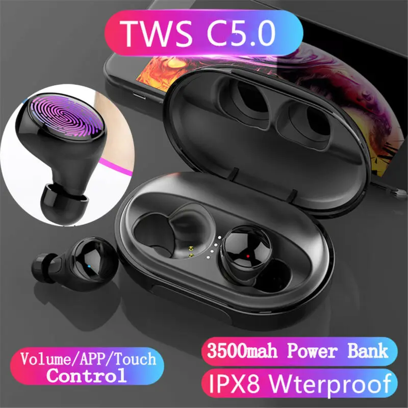 TWS беспроводные IPX8 Мини Bluetooth 5,0 стерео наушники-вкладыши гарнитура наушники Великобритания