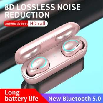 

TWS Wireless Mini Invisible Bluetooth Headset 5.0 Single And Double Ear Charging Bin Ultra Small Sports Waterproof (Rose Gold)