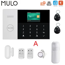 433MHz Wireless Tuya WIFI 3G GSM Home Burglar Security Alarm System With Smoke Detector Sensor SOS Button Anti-theft Kits