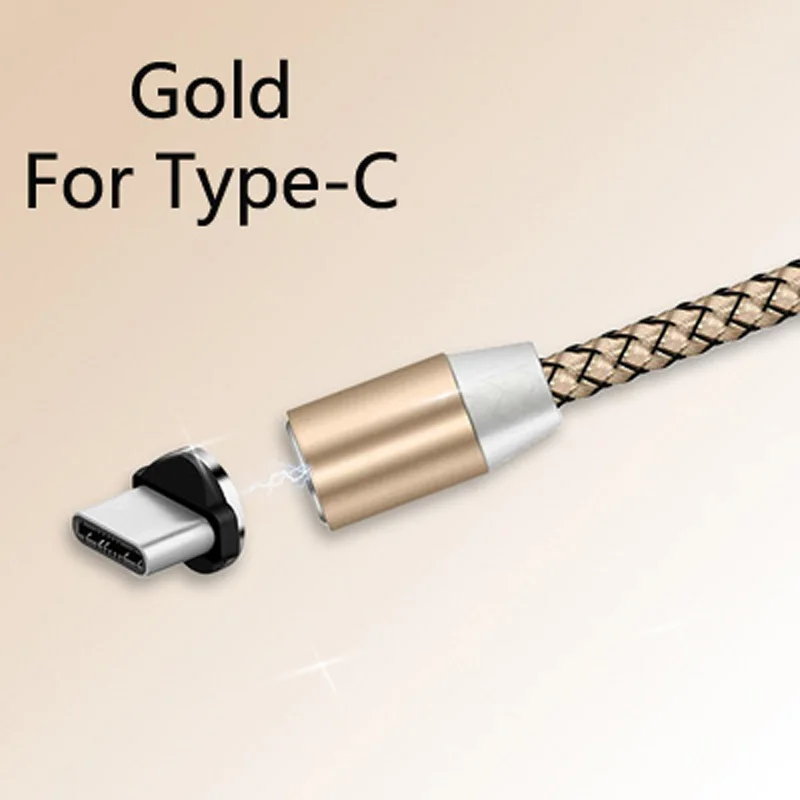Магнитный кабель Micro usb type-C кабель для huawei Y5 Y6 Y7 Y9 P Smart Z honor 8X9X20 Xiaomi LG кабель для быстрой зарядки - Цвет: Gold For Type-C