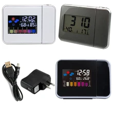 DIDIHOU проекционный будильник с метеостанцией Термометр Отображение даты цифровые часы USB зарядное устройство Повтор светодиодный проектор
