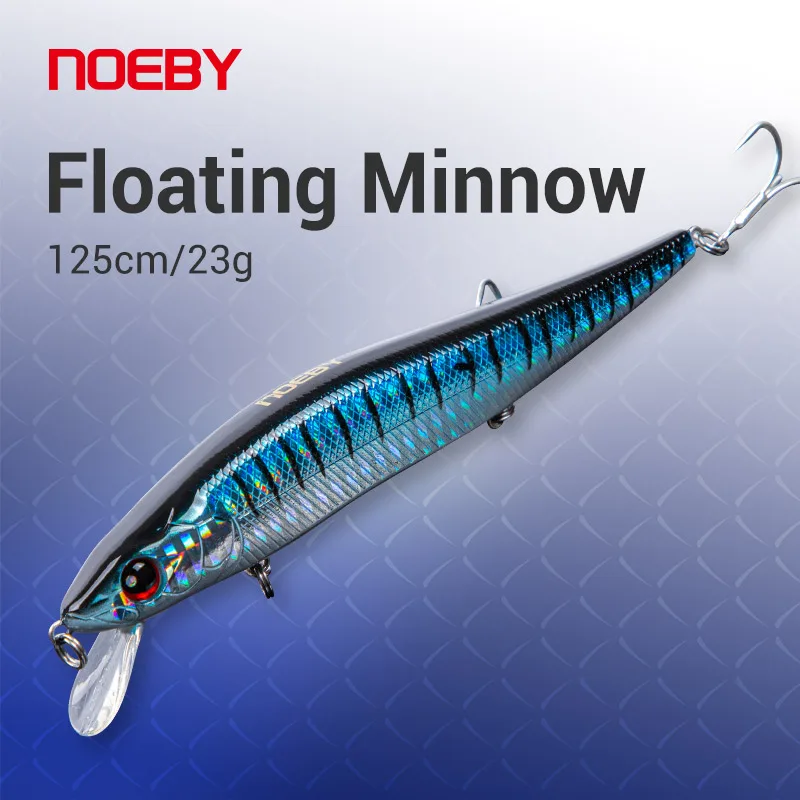 Noeby leurre Minnow 15cm 24g nage 0 à 1,2m vert gris pailleté