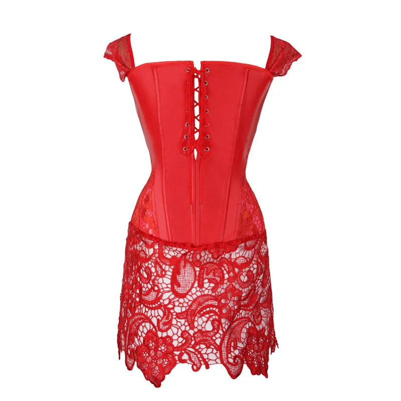 Red Из искусственной кожи Корсеты в готическом стиле и нижняя рубашка бюстье со шнуровкой на спине корсет на молнии сексуальный в европейском стиле Классический женский корсет - Цвет: Red
