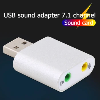 Virtual 7.1 External USB Sound Card Audio Interface Headphone Adapter Soundcard for Microphone Speaker Laptop Computer PC 1