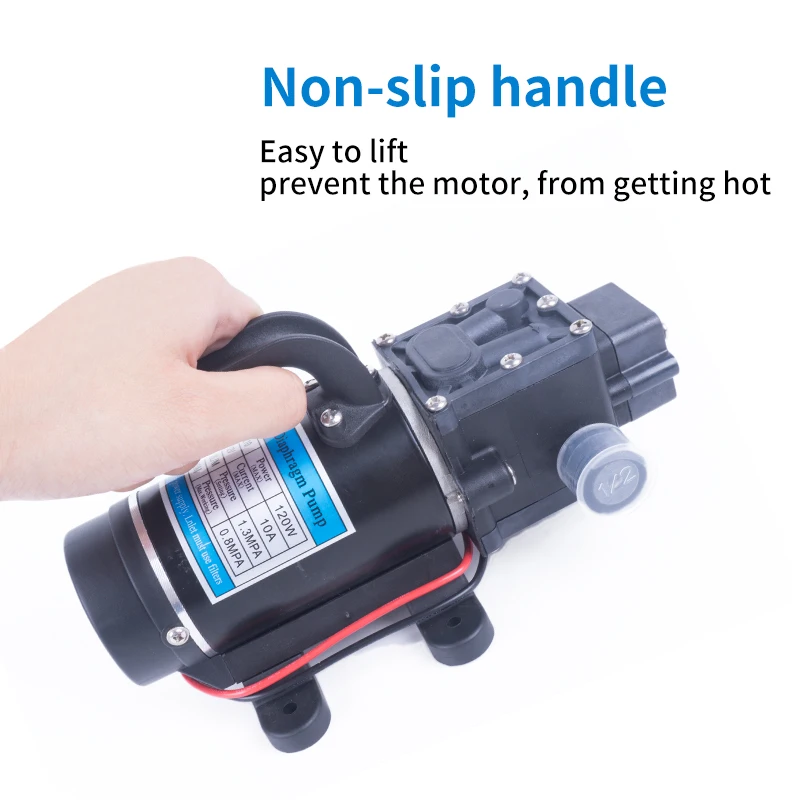 Skup 12V 24V 120W 130PSI 10L Min typ elektryczny FIlm wodny wysokociśnieniowa pompa zastrzykowa do ogrodu zawór zwrotny