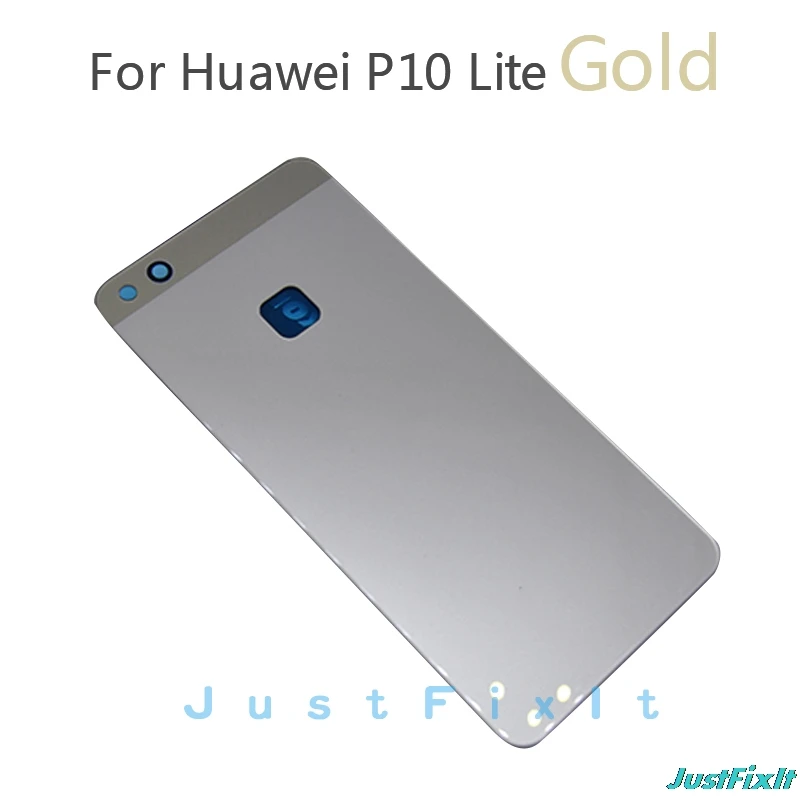 Золотистый Запасные части для huawei P10 Lite/Nova Lite стеклянная крышка для huawei p10lite задняя крышка батарейного отсека с клейкой наклейкой - Цвет: Золотистый