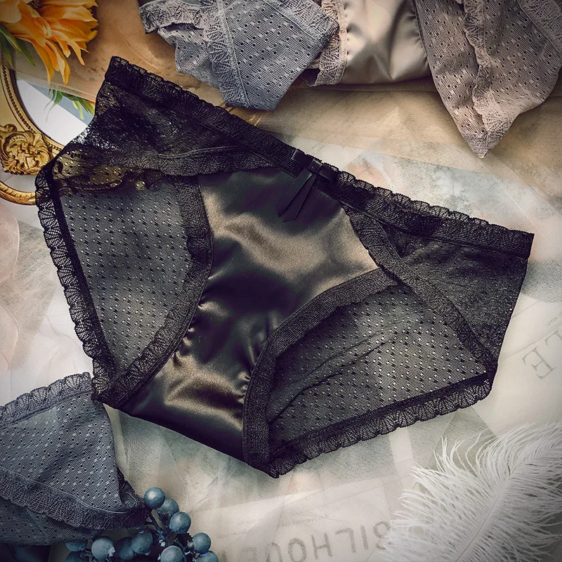 

Sexy Lace Panties Women Fashion Cozy Lingerie Tempting Soft Briefs Women's Underpant Low Waist Intimates Underwear 3Pcs/pack