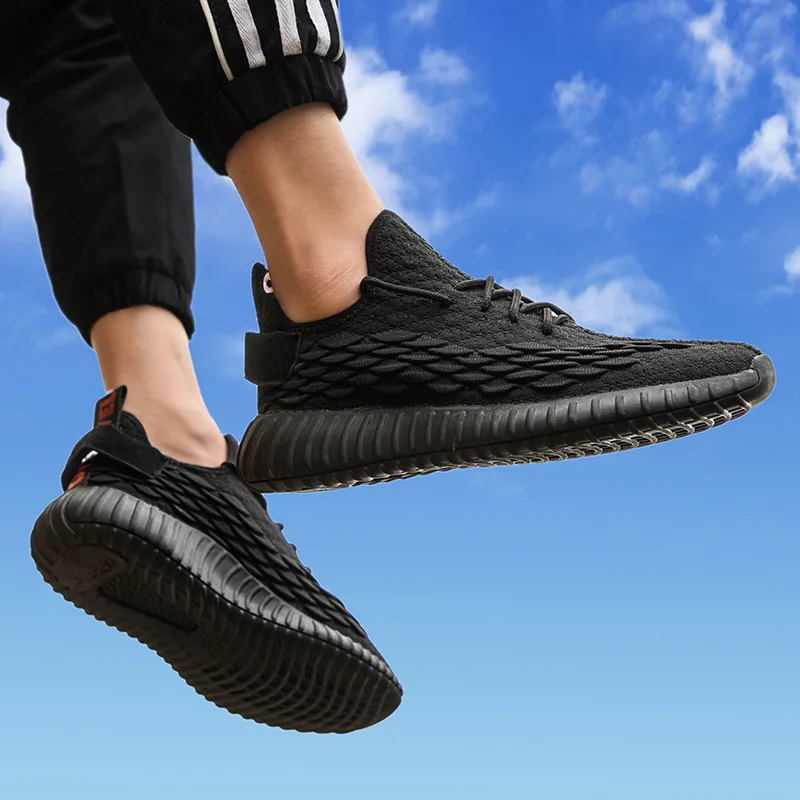

2019 New Style Fly Woven Breathable Athletic Shoes Spring Scale Pattern MEN'S SHOES Street Snap Coconut MEN'S SHOES Versatile Fa