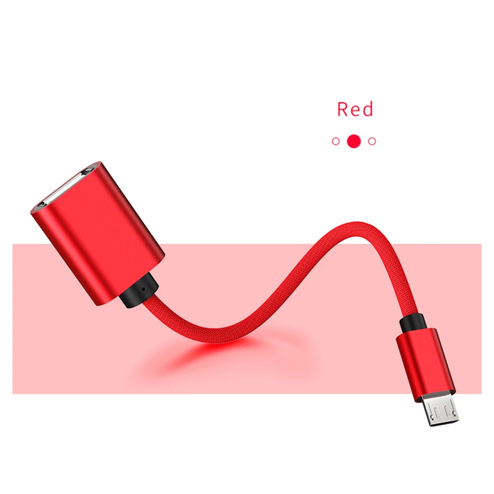 micro5p red Type-C USB OTG Кабель-адаптер USB мама к Micro USB папа конвертер для Android для IPhone для samsung для ноутбука OTG функция - Цвет: micro5p red