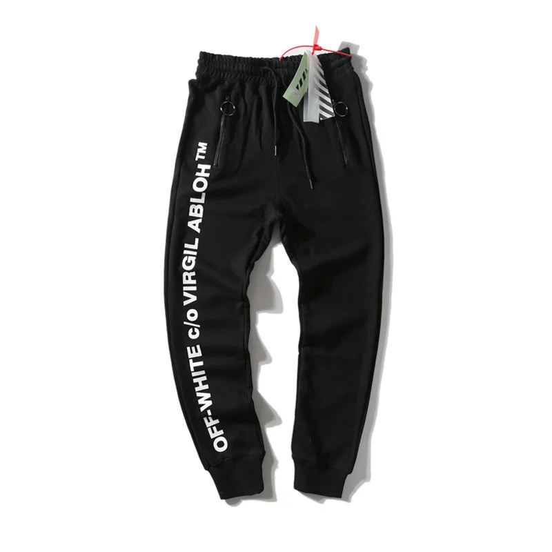 

Popular Brand Ow Lettered Multi-Arrowhead Trousers Spring And Autumn New Style Looped Fabric Beam Leg Teenager Casual Sweatpants