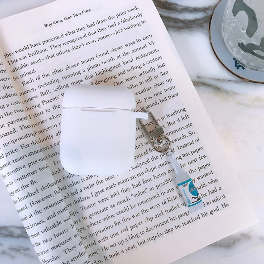 Подвеска в виде бутылки вина брелок декоративный силикон чехол для Apple Airpods 1/2 Bluetooth наушники анти-осень чехол сумка