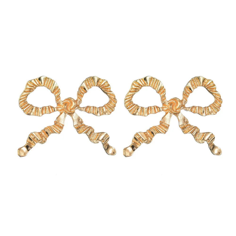 2020 NEW gold color Big Bowknot statement Earring Korea sweet girl big cute Stud Women Jewelry | Украшения и аксессуары