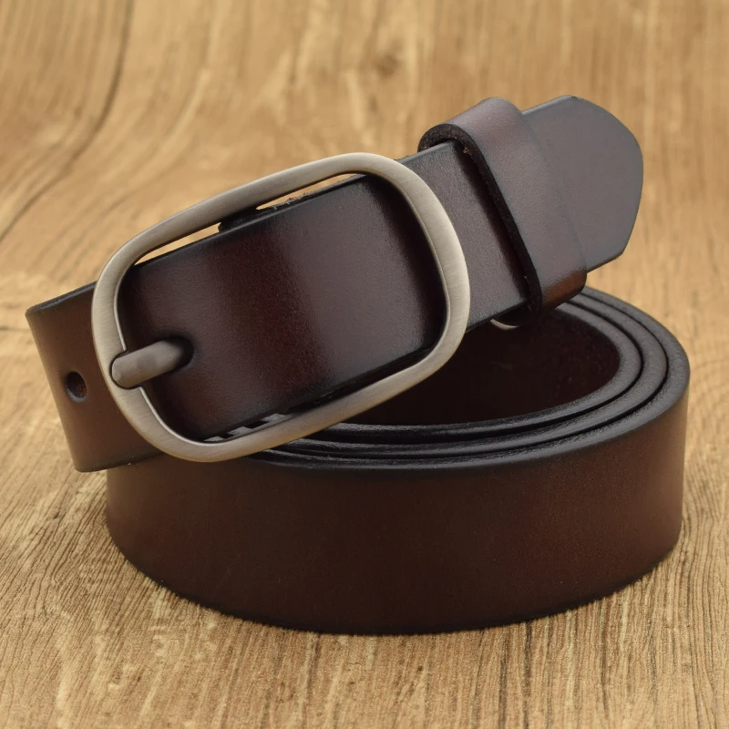 

Men's belt leather belt men male genuine leather strap brown cow leather belt for men pin buckle vintage jeans cintos masculinos