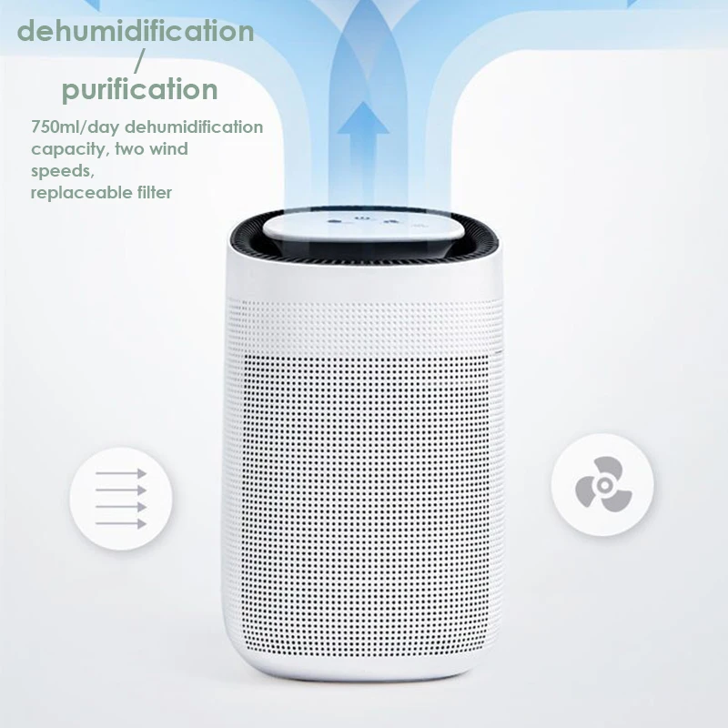 US $173.31 Household Small Dehumidifier Air Purifier 1000ml Removable Water Tank Electric Moisture Absorber 750mlday Multifunction Cleaner