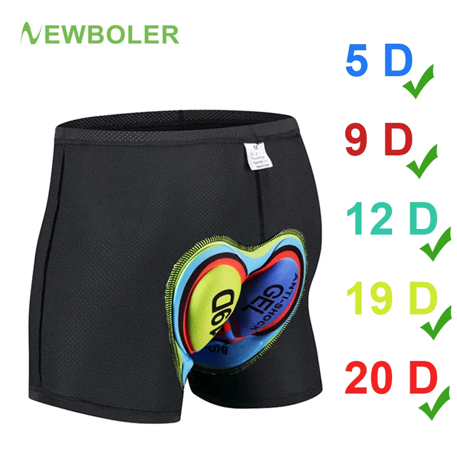 NEWBOLER GEL Cycling Shorts 5D 20D Men's Underpants Mountain Bike