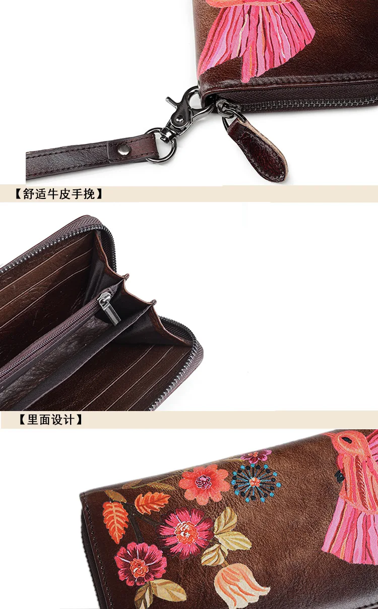 Authentic Leather Retro-layer Cowhide Wallet. Long-and-long, Men's and Women's Handbag, Multi-function Wallet, Leisure Wallet