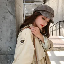 Женская шапка, хлопок, зимняя, винтажная, женская, зимняя, клетчатая шапка, газетчик, берет, кабереты, женская шапка, осенняя, повседневная, клетчатая, для взрослых, шапка