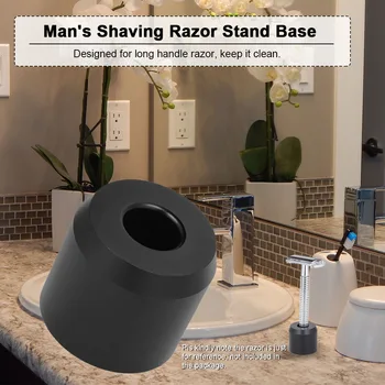 

Man's Shaving Razor Stand Base Long Handle Razor Stand Holder Aluminum Alloy Safety Shaving Razor Accessory