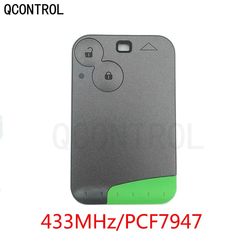 QCONTROL 2 кнопки дистанционного управления карты с PCF7947 чип 433 МГц для Renault Лагуна карты серый лезвие