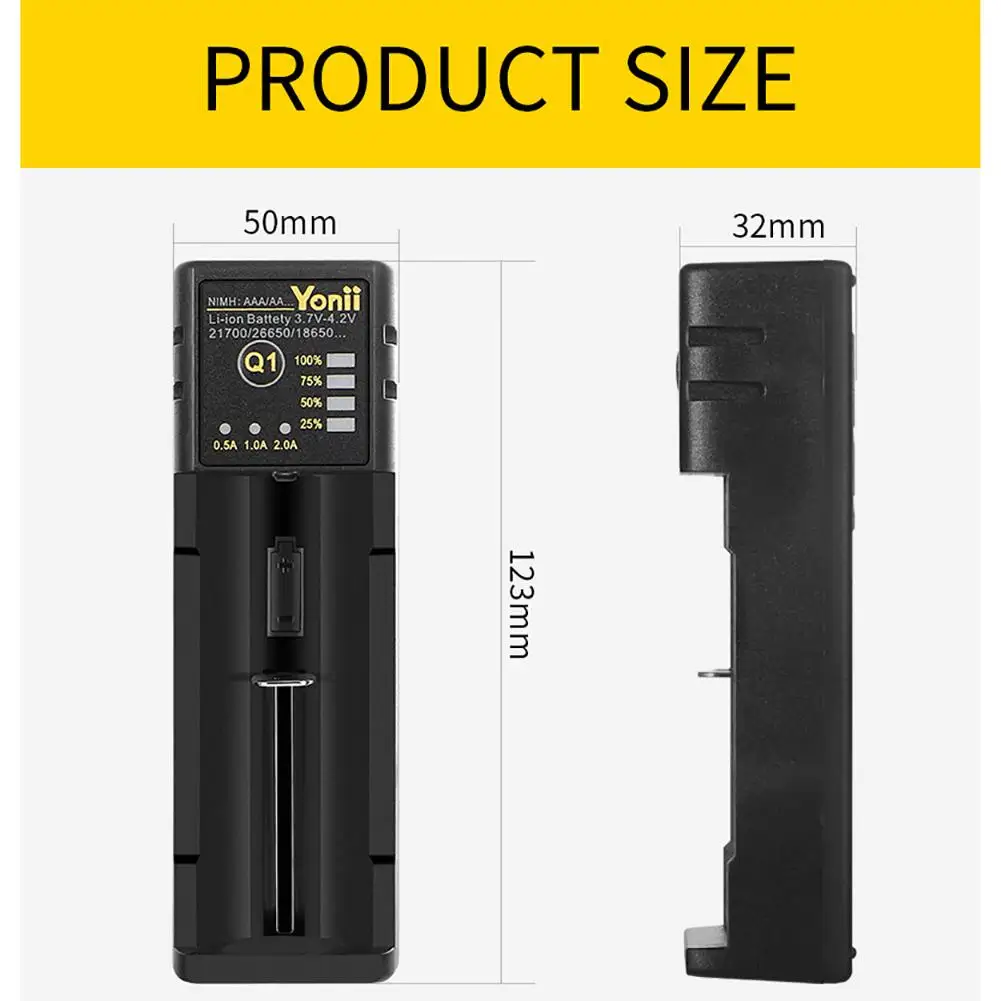 18650 зарядное устройство 26650 USB Смарт никель водород AA AAA 21700 одиночный слот литиевая батарея зарядное устройство