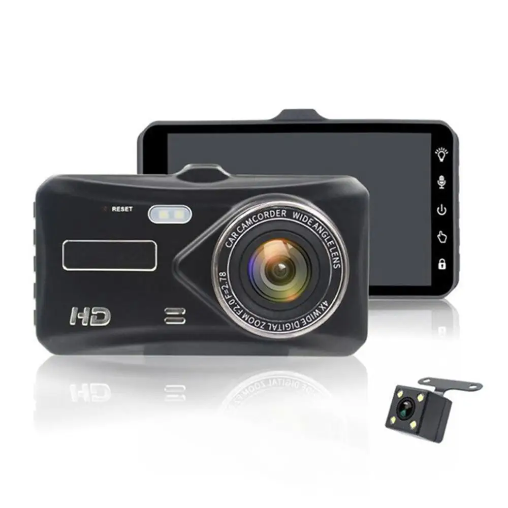 4 дюймовый сенсорный экран вождения Регистраторы Hd 1080P до и после двойной Запись тусклый Ночное видение монитор Регистраторы