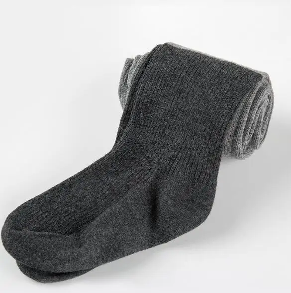 Dark grey Колготки для девочек в Корейском стиле; яркие цвета; облегающие носки из чесаного хлопка; детские носки - Цвет: Dark grey