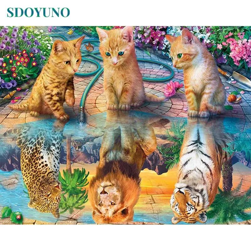 

SDOYUNO pictures by numbers 60x75cm DIY Painting By Numbers Frameless For Home Decor Digital Painting On Canvas For Unique Gift