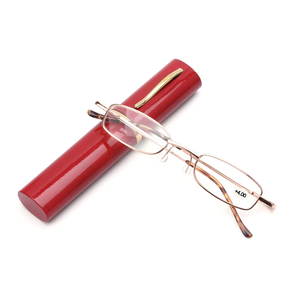 1 шт. Унисекс Мини смолы очки для чтения из нержавеющей стали металлическая рамка очки с оригинальной коробкой Уход За Зрением+ 1,0~+ 4,0 прочность - Цвет оправы: 2-red