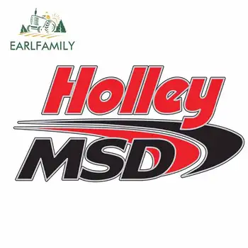

EARLFAMILY 13cm x 6.8cm For Holley Logo Flag Occlusion Scratch Car Stickers Car Accessories Decal Waterproof Creative Decor